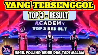 YANG TERSENGGOL TADI MALAM TOP 3 RESULT DANGDUT ACADEMY 6 [upl. by Suhsoj573]