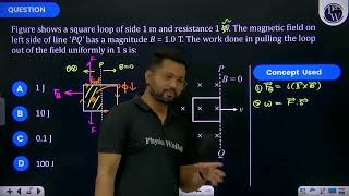 Figure shows a square loop of side \1 m\ and resistance \1 \Omega\ The magnetic field on le [upl. by Wadleigh]