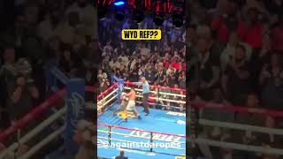 Ref REFUSES to Call Knock Downs Round 7 Haney vs Garcia [upl. by Tippets]