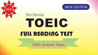 TOEIC  FULL READING TEST  NEW EDITION [upl. by Wilfred]