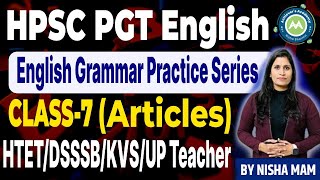 English Grammar Practice Series class7 Articles By Nisha Sharma imp for Hpsc dsssbhtet Exam [upl. by Crutcher]