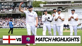 England vs West Indies 1st Test Day 1 Highlights 2024  ENG vs WI 1st Test Day 1 Highlights 2024 [upl. by Adnertal]