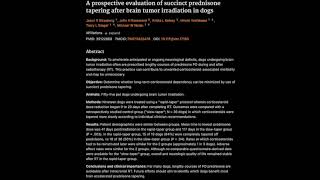 26 A prospective evaluation of succinct prednisone tapering after brain tumor irradiation in dogs [upl. by Anitsirk839]