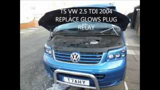 HOW TO FIND AND REPLACE THE GLOW PLUG RELAY ON A T5 25TDI VOLKSWAGEN [upl. by Estren378]