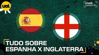 ESPANHA X INGLATERRA ONDE ASSISTIR AO VIVO HORÁRIO E ESCALAÇÕES PELA FINAL DA EUROCOPA [upl. by Gilder]