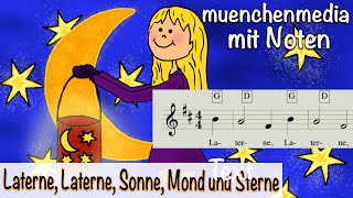 Noten für Kinderlieder  Laterne Sonne Mond und Sterne  Laternenlied  Kinderlieder deutsch [upl. by Eimas250]