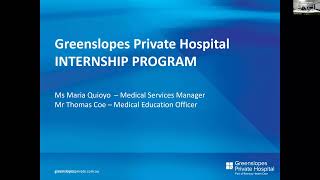 Internship Training Program 2024  Greenslopes Private Hospital [upl. by Noyerb]