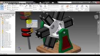 Autodesk Inventor 2012 6 cylinder radial engine tutorial pt13 [upl. by Adidnere]