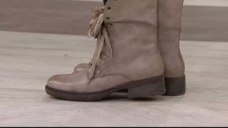 BareTraps Laceup Boots with Faux Fur Lining  Henriette on QVC [upl. by Ailecec372]