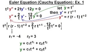 Differential Equation  2nd Order 67 of 84 Euler Eqn Cauchy Eqn Ex 1 [upl. by Ecnatsnok601]