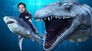 DOMEI UM MEGALODON E EXPLOREI O FUNDO DO OCEANO DO ARK [upl. by Nalced]