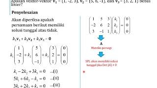 Matriks amp Ruang VektorBebas Linier [upl. by Nnaytsirk981]