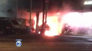 Everyone safe after a truck catches fire in fast food drive thru [upl. by Ynnavoig]