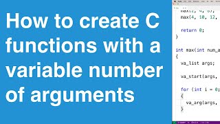 How to create functions with a variable number of arguments using stdargh  C Programming Tutorial [upl. by Regnij]