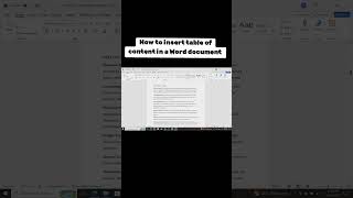 How to Insert table of contents in a Word document [upl. by Gnoht291]