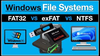 Windows File Systems  FAT32 vs exFAT vs NTFS [upl. by Hanas599]