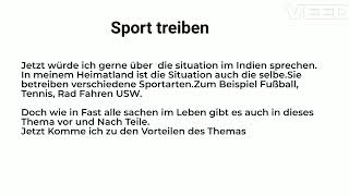 B1 Sprechen Teil 2  Sport treiben  Deutsch B1 Sprechen Teil 2 Sport treiben [upl. by Rodie720]