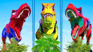 Spiderman Trex Evolution Dinosaur Battle in Jurassic World Dinosaur Pro 8 SuperHero Team [upl. by Yesnnyl]