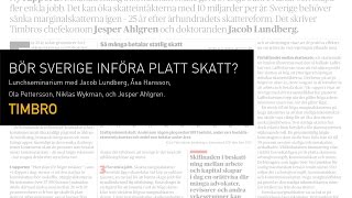 Bör Sverige införa platt skatt [upl. by Yahsel711]