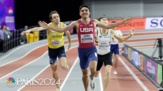 Bryce Hoppel completes epic comeback to claim mens 800m Indoor World title NBC Sports [upl. by Guzel414]