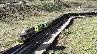 Trains on the G Scale Tehachapi Loop Layout 010224 [upl. by Eimrej800]