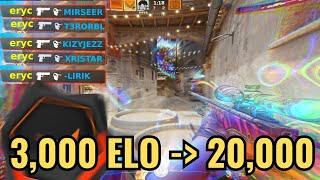 3000 elo faceit player in 20000 elo premier [upl. by Akinam]