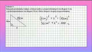 TWIERDZENIE PITAGORASA jak obliczyć boki trójkąta 1 zadania dla klasy VII i VIII [upl. by Aleinad]