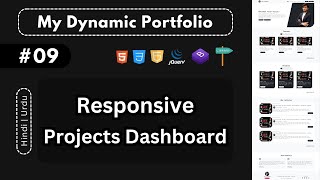 Responsive Projects Dashboard UI  Build Portfolio Website Html CSS JavaScript Bootstrap [upl. by Anitrak]