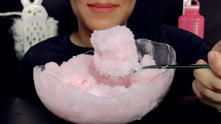 ASMR Pink Cotton Candy Snow Big BitesIce BowlJust Bites 1233 Tutorial Included [upl. by Meador808]