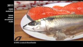 Receta de Caballa encebollada y Salmon salteado con calamares al ajillo como se hace [upl. by Aciretehs158]