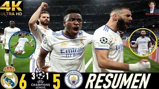 Real Madrid 3 vs 1 Manchester City 65 4K Semifinal Champions League 2022 🎙️ Mariano Closs [upl. by Vilhelmina]