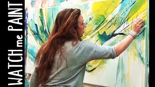 Abstract large acrylic painting demo  speedpainting  timelapse  by zacherfinet [upl. by Shara427]