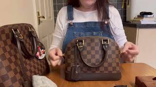 Comparison Between Louis Vuitton Alma PM amp Alma BB  What Fits  Always Sophie [upl. by Nosyrb]