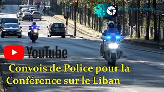 Sécurité Maximale  Convois de Police pour la Conférence sur le Liban Police ConvoisPolice [upl. by Leba]