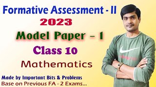 Formative Exam  2 I Model Paper  1 I 10th Class Maths I AP FA  II Exam I Ramesh Sir Maths [upl. by Rabin336]