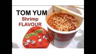 TOM YUM SHRIMP CREAMY INSTANT NOODLES YUM YUM THAI STYLE NOODLES [upl. by Gurl]