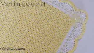 Como tejer una mantita o cobija para bebé a crochet fácil [upl. by Deni]