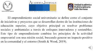 Emprendimiento social universitario [upl. by Aphra723]