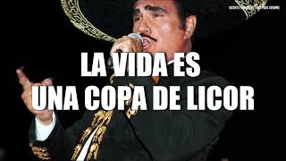 Vicente Fernández  La Vida Es Una Copa De Licor LETRA [upl. by Nohpets]