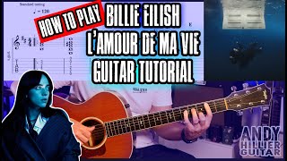 Billie Eilish  L’AMOUR DE MA VIE Guitar Tutorial Chords [upl. by Tallulah]