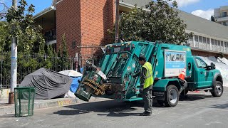 LA Sanitation Rear Loader Garbage Truck on Public Litter [upl. by Christalle]