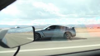 1000 HP GTR vs 900 HP GTR Half Mile Runway Drag Race [upl. by Ruamaj]