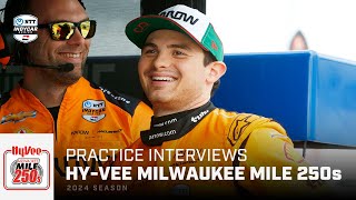 Driver reaction from Practice for the 2024 HyVee Milwaukee Mile 250s  INDYCAR [upl. by Llemaj]