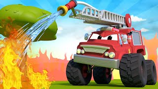 Monster trucks for children  Dangerous Bottle  Monster Town [upl. by Leakcim]