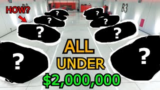 10 CARS FOR 2000000 GTA Online Budget Garage [upl. by Olgnaed]