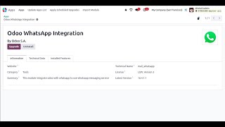 Odoo 17 Whatsapp Support  Odoo Whatsapp Feature [upl. by Truelove]