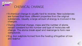 Physical and Chemical change  Physical Sciences  Grade 10 [upl. by Suirada]