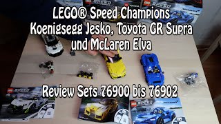 Review LEGO Koenigsegg Jesko Toyota GR Supra und McLaren Elva Speed Champions 76900 76901 76902 [upl. by Critta937]