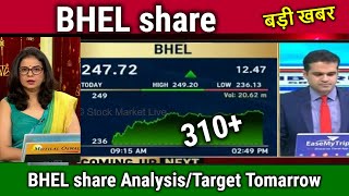 BHEL share latest newsbhel share analysistarget tomorrowbhel share latest news today [upl. by Couchman543]