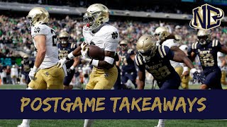 Postgame Takeaways Notre Dame outshines Navy in Top 25 matchup [upl. by Nilyac522]